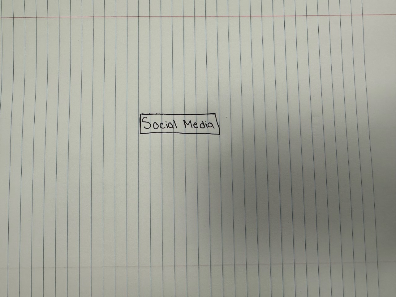"The words 'Social Media' are boxed in the middle of a blank page."